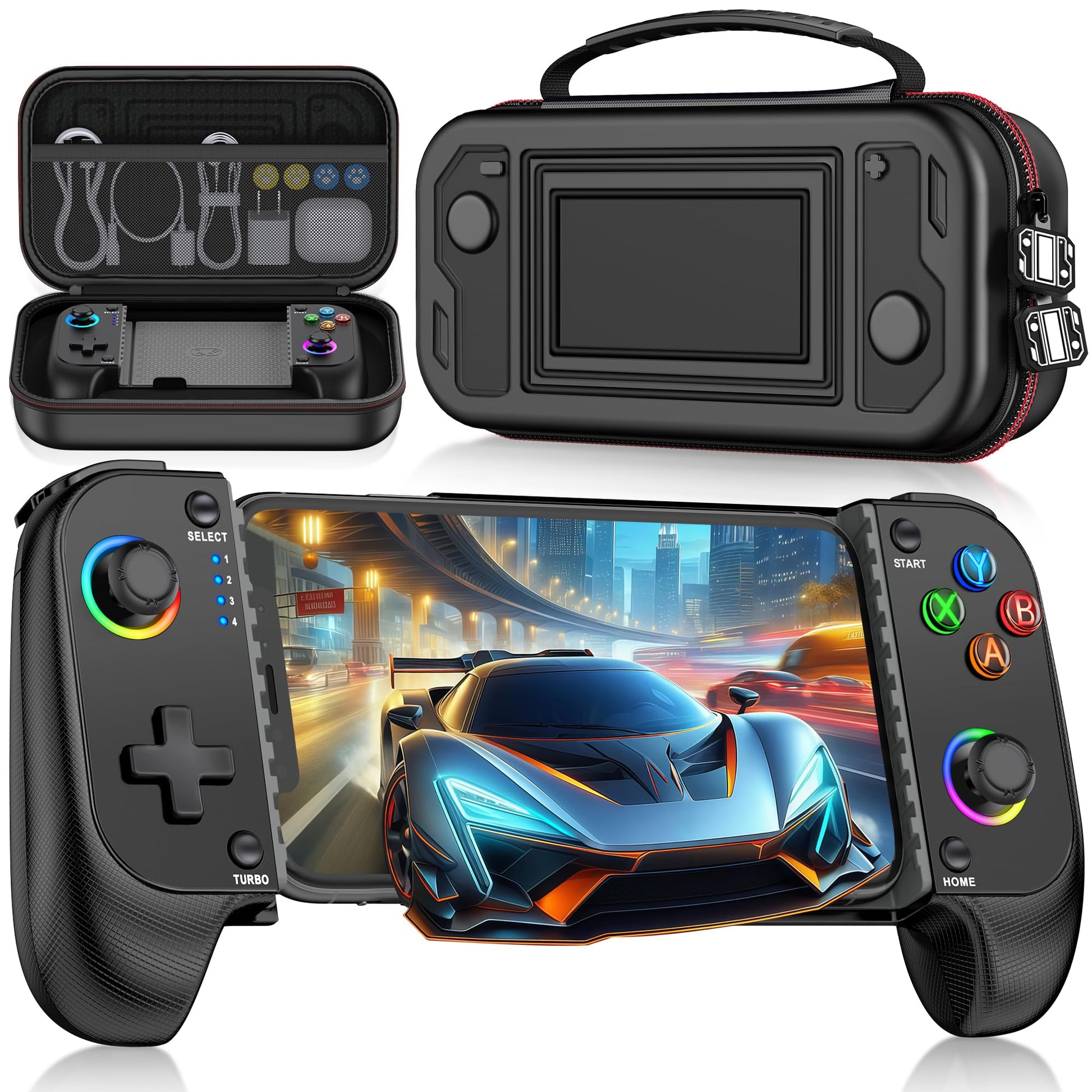 Wireless Phone Controller and Storage Case for iPhone/Android with Hall Joystick  LED  No Deadzone Mobile Gaming Controller Support Xbox Game Pass  Steam Link  GeForce Now  Call of Duty  Cloud Gamepad for iOS