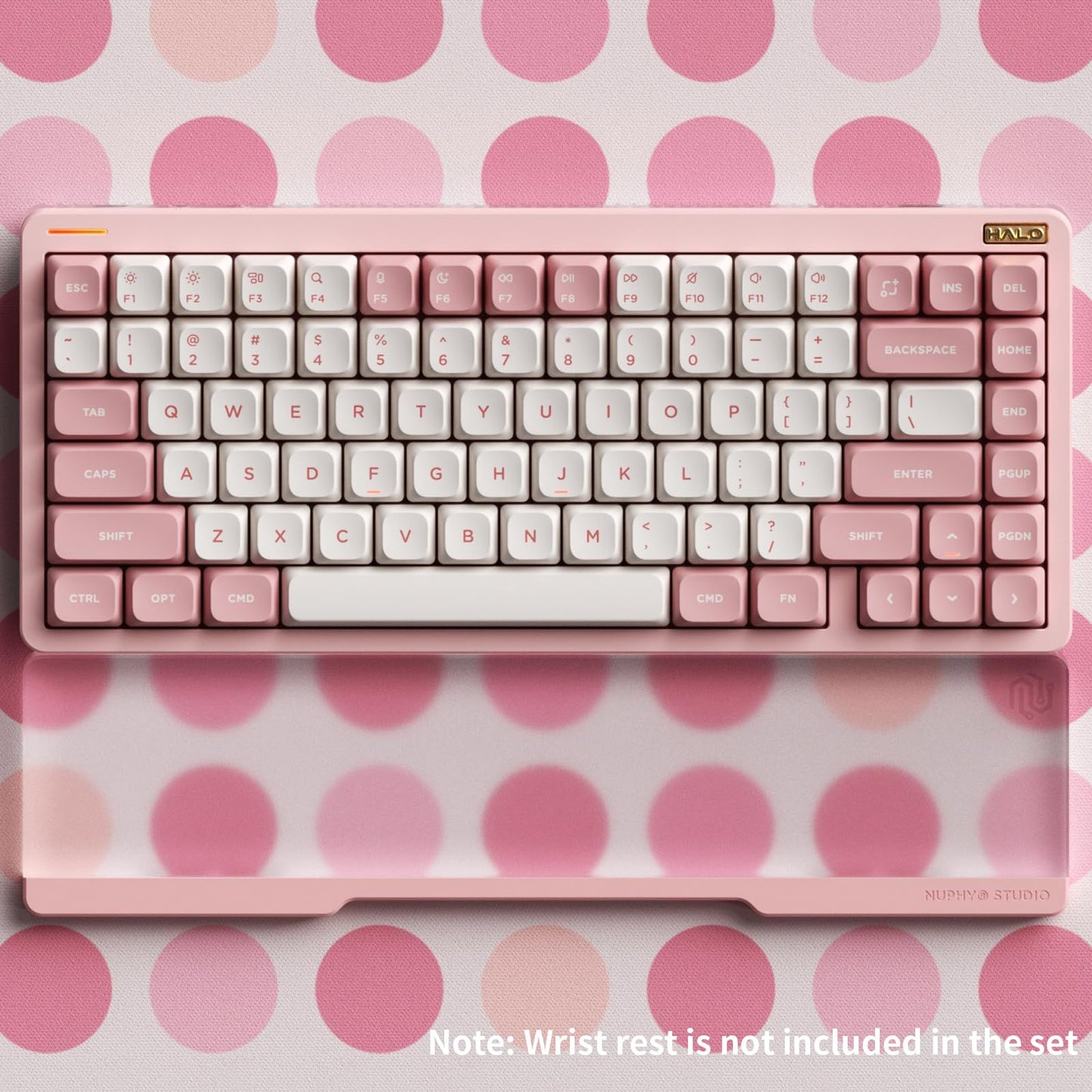 nuphy Halo75 V2 Mechanical Gaming Keyboard, 75% Wireless, Hot Swappable, RGB Backlit, Mint (37gf), Pink