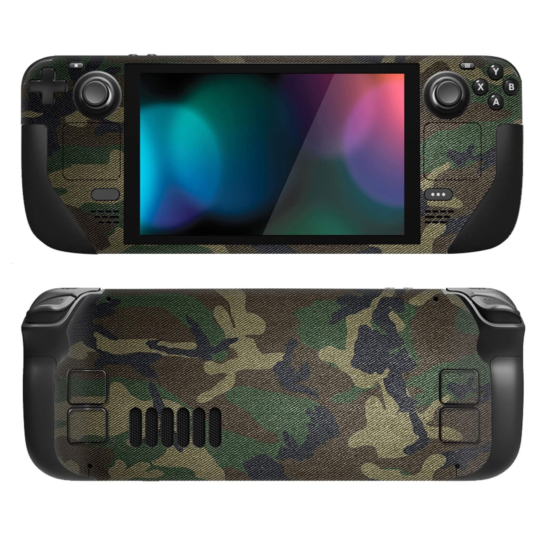 PlayVital Full Set Protective Skin Decal for Steam Deck LCD  Custom Stickers Vinyl Cover for Steam Deck OLED - Army Green Camouflage