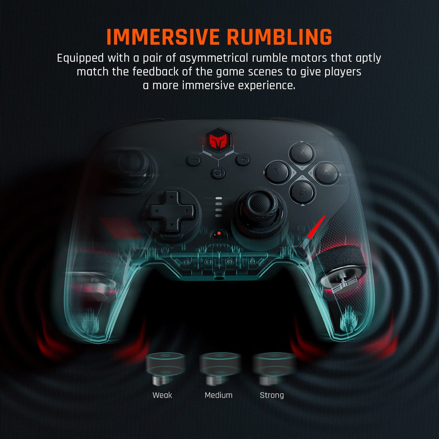 Black Shark Wired PC Gaming Controller - BIGBIG WON Blitz, 6-Axis Gyro, Custom Buttons, RGB Light, Compatible with Switch/PS4 - Black