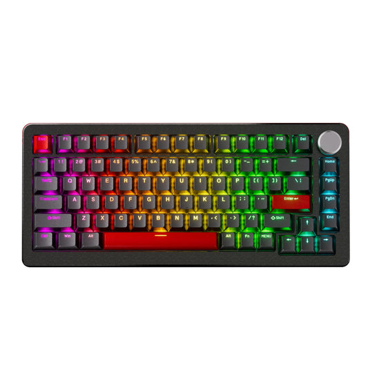 DrunkDeer A75 Pro Rapid Activate Silent Magnetic Switch Mechanical Gaming Keyboard with Knob HE Hall Effect 75% 82Keys Adjustable Actuation RGB PBT Keycap OEM Profile TKL USB Wired ANSI