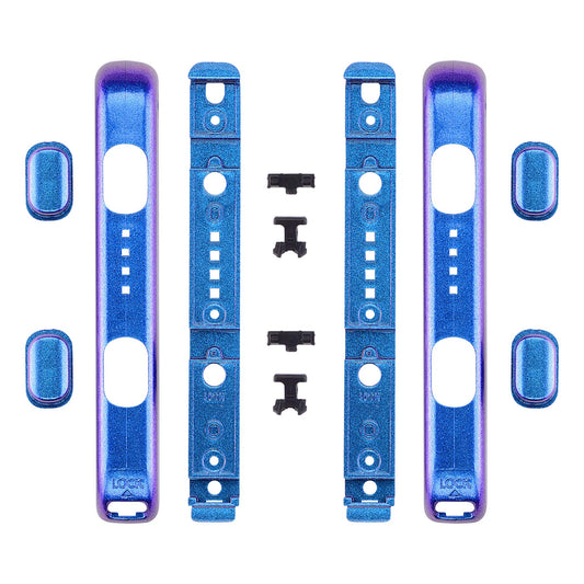 eXtremeRate DIY Replacement Shell for Joycon Strap  Chameleon Purple Blue Custom Controller Wrist Strap Housing Buttons for Nintendo Switch & Switch OLED Model - 2 Pack