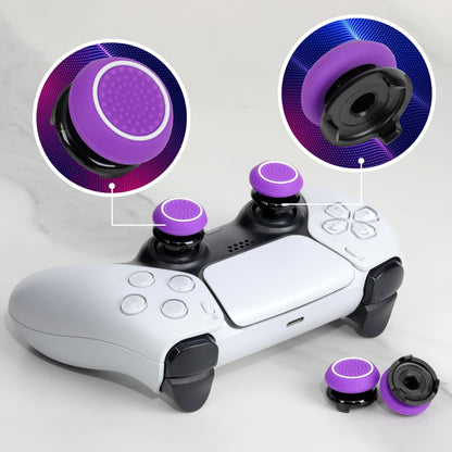 Gepicest PS5 & PS4 Controller Grips - 9.9mm High Rise Joystick Grips & 16 Thumb Caps, Mixed Colors, Size 2T-B2