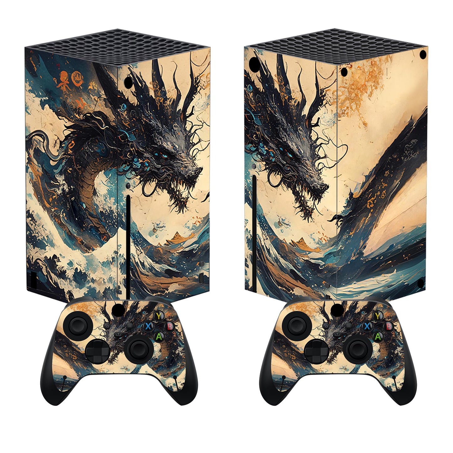 PlayVital Tempest Dragon Custom Vinyl Skins for Xbox Core Wireless Controller  Wrap Decal Cover Stickers for Xbox Series X Console Controller