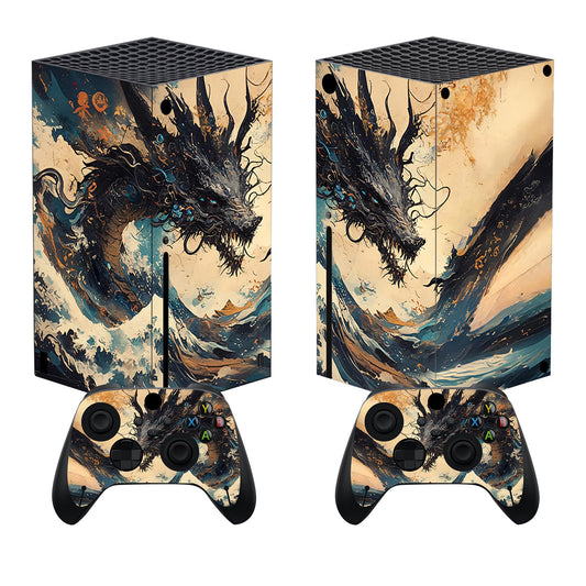 PlayVital Tempest Dragon Custom Vinyl Skins for Xbox Core Wireless Controller  Wrap Decal Cover Stickers for Xbox Series X Console Controller