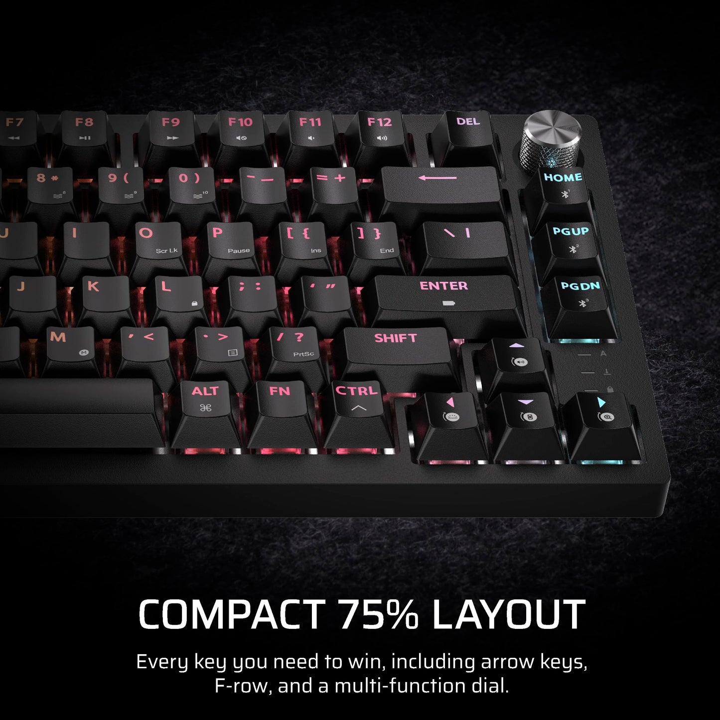 Corsair K65 Plus Wireless 75% RGB Mechanical Gaming Keyboard - Hot-Swappable, Pre-Lubricated MLX Switches, Black, Model CH-91D441F-NA