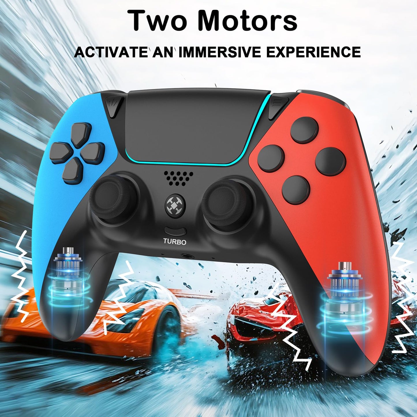 ZawWont Wireless PS4 Controller with 2 Back Paddles, Turbo, Compatible with Luna, PC, Fire Stick, No Drift ALPS Joystick, Model 198-5