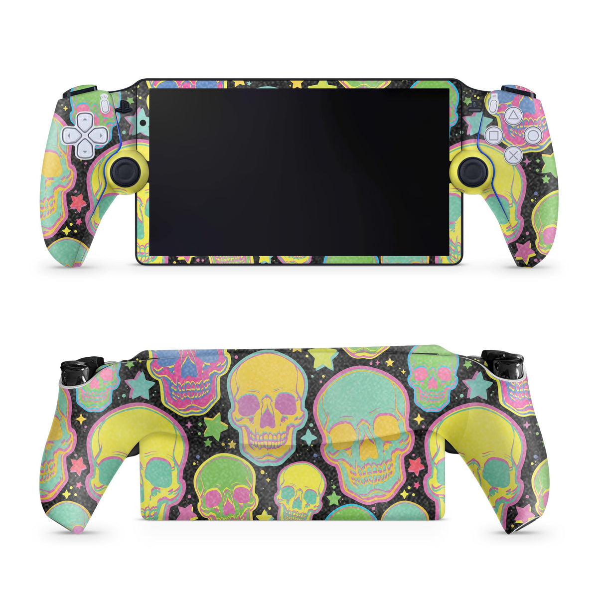 Glossy Glitter Gaming Skin Compatible with PS5 Portal Remote Player - Candy Skulls - fine 3M Vinyl Protective Wrap Decal Cover - Easy to Apply | Crafted in The USA by MightySkins