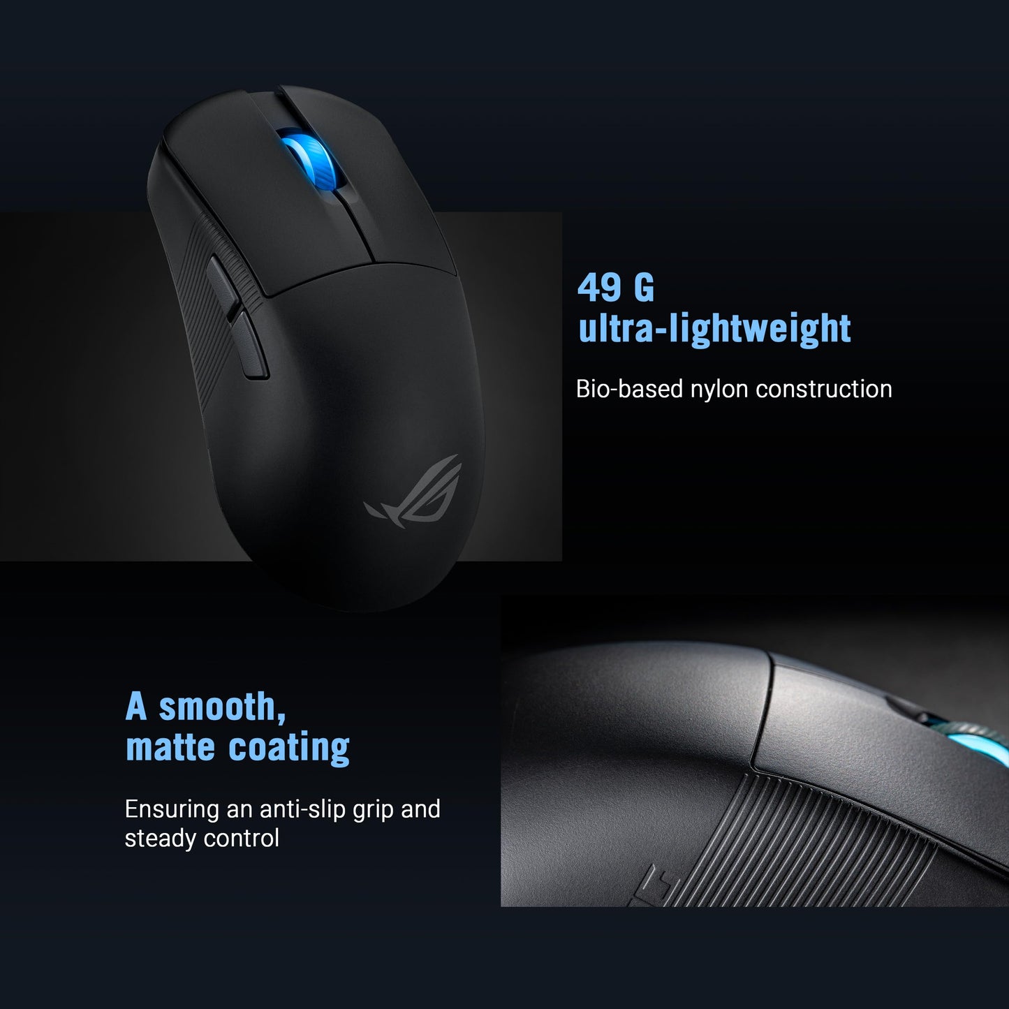 ASUS ROG Harpe Ace Mini Wireless Gaming Mouse - 49g Lightweight, 36K DPI, Tri-Mode Connectivity, Right-Handed, Black
