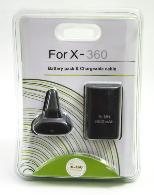 Old Skool Xbox 360 Play & Charge Kit - Battery & Charging Cable, Black, Model OS-2277