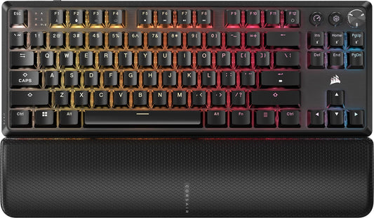Corsair K70 CORE TKL Wireless RGB Tenkeyless Mechanical Gaming Keyboard - Pre-Lubed MLX Red v2 Linear Switches  SOCD  ABS Double-Shot Keycaps  Sound Dampening  1000Hz Polling  QWERTY NA - Black