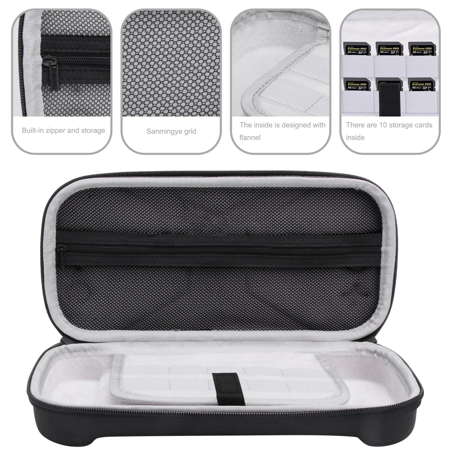 Suttkue Carrying Case for NS Switch 2 - Black Hard Shell Handbag with 2 Tempered Films & Transparent Handle