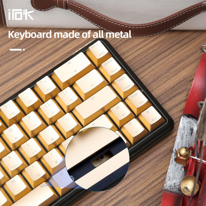 IROK CD67 RGB 60% Gaming Keyboard - Hot-Swappable Red Switches, Full Metal, Wired, Gold Finish