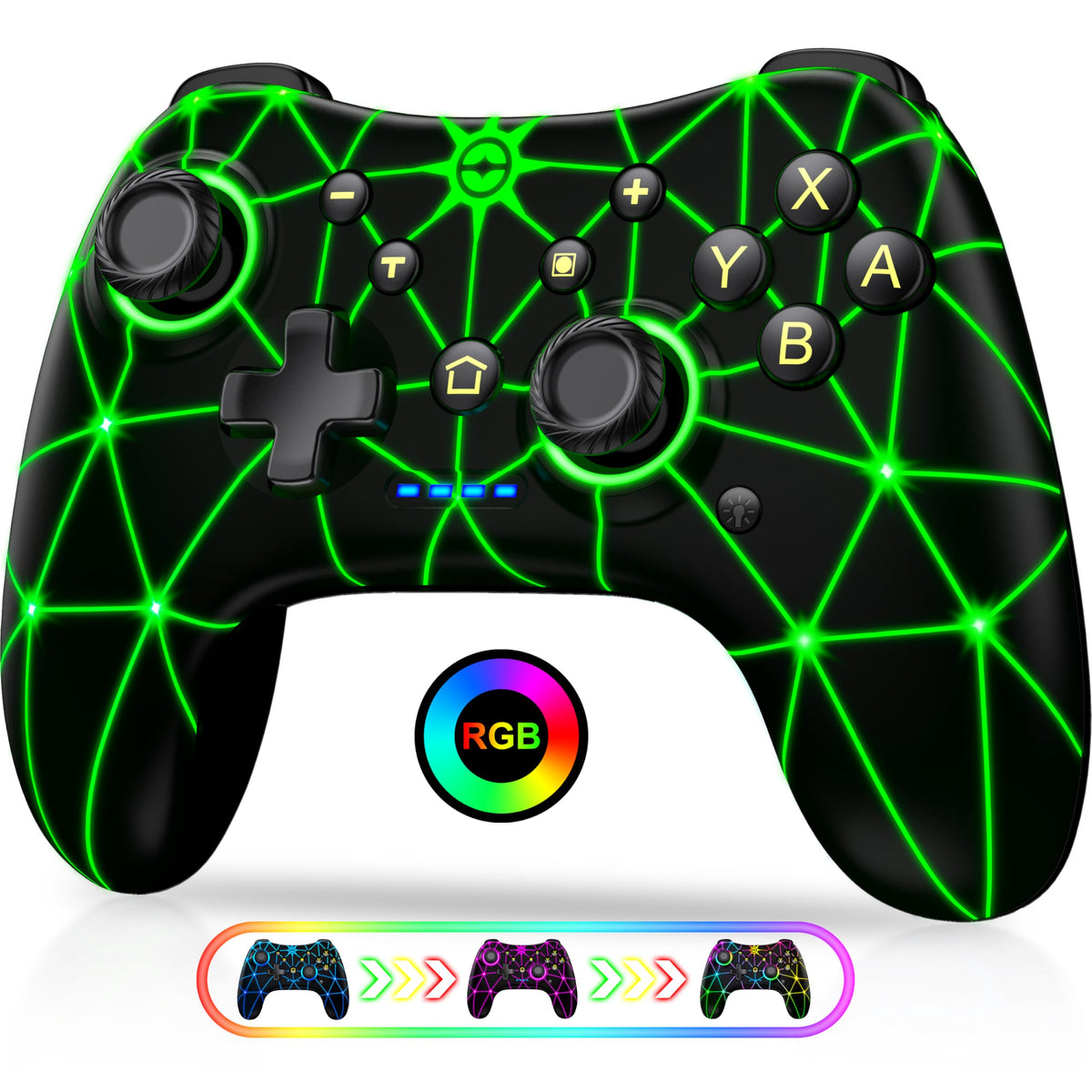 ELISWEEN for wii skins Switch Wireless Switch Compatible with Switch/Switch Lite/OLED  Wireless Switch Work with iOS/Android/PC with RGB Light  Programmable  TURBO & Wakeup