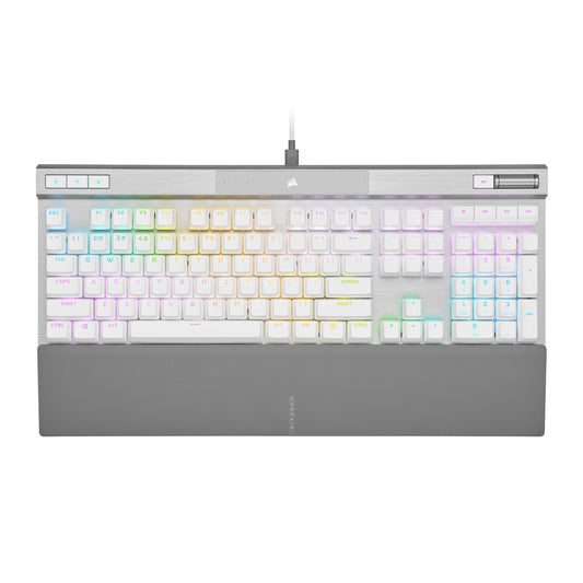 Corsair K70 PRO RGB Optical-Mechanical Gaming Keyboard - OPX Linear Switches, PBT Keycaps, White, CH-910951A-NA
