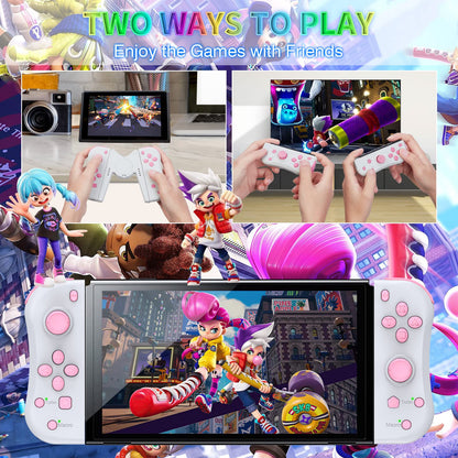 Joy Con Controller Replacement Campatiable for Nintendo Switch - Left and Right Neon Joycon with Wrist Strap, Alternatives for N