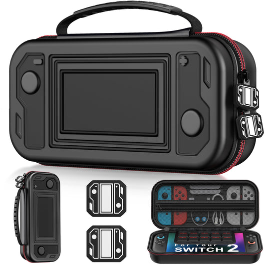 Larstylee Switch 2 Carrying Case with Protective Hard Shell  Soft Inner Lining  10 Game Card sections & Mesh Pocket for Nintendo Switch 2 (2025)/Switch/OLED Skin