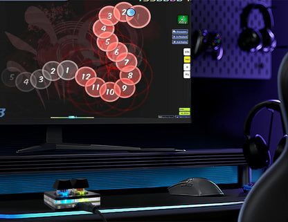 BTXETUEL 2-Key Hotswap Mechanical Gaming Keyboard, Mini RGB Keypad, Black Plastic for Macros & Rhythm Games