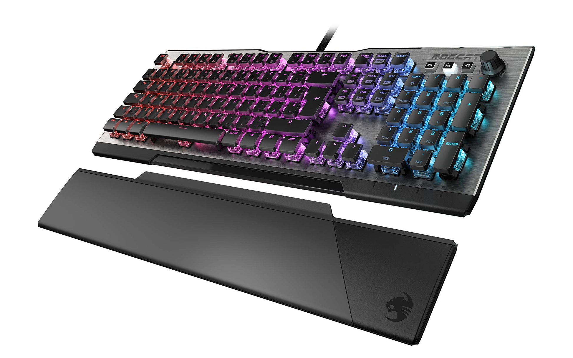 ROCCAT Vulcan 120 Mechanical RGB Gaming Keyboard - Full Size, Silver, AIMO Per-Key Lighting, Titan Switches, Model ROC-12-442-BN