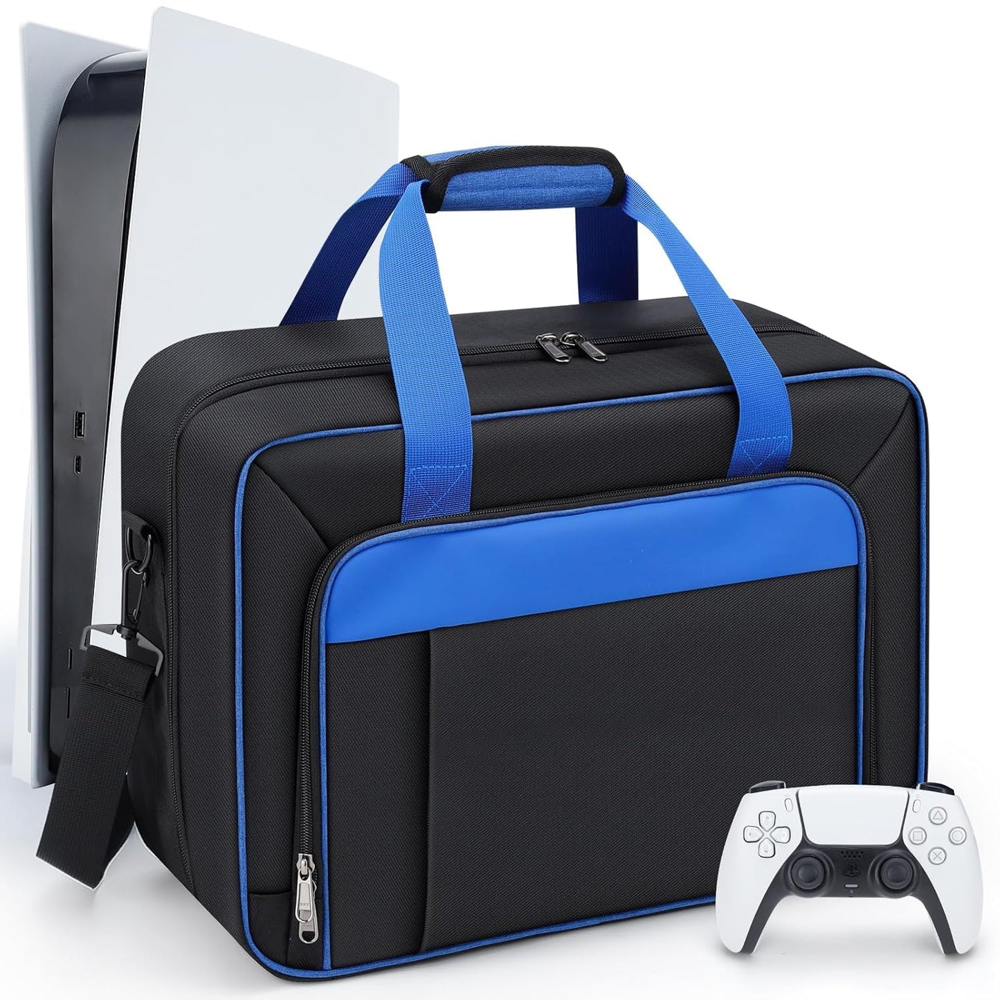 GDNasist PS5 Carrying Case - Thickened Protective Bag for Console, Headset, Controller & Accessories - Black