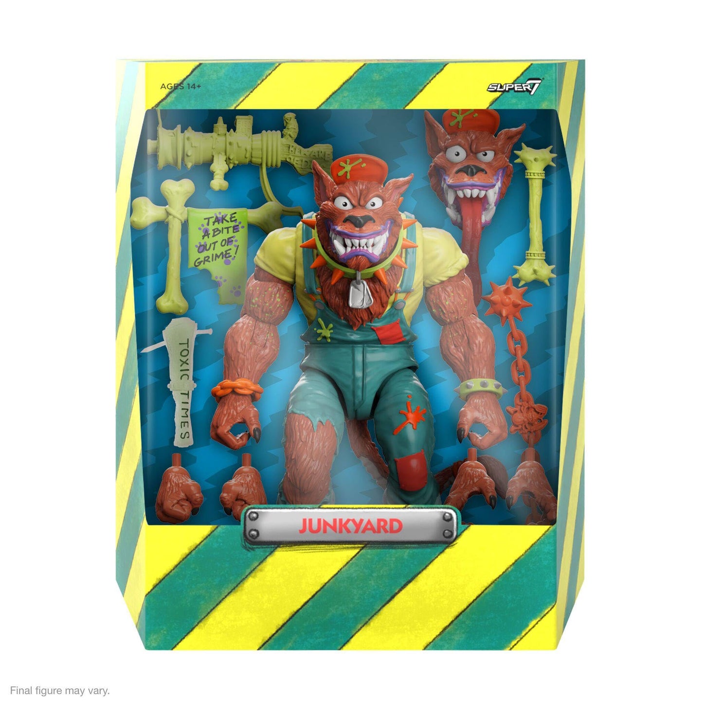 Super7 ULTIMATES! Toxic Crusaders 7" Action Figure - Junkyard Variant, Black, Retro Cartoon Collectible