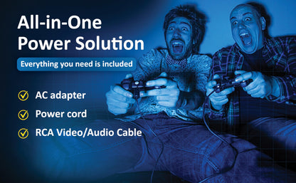 WirelessFinest Power Supply AC Charger Adapter for Sony PS2 Slim - Black AV Cable Replacement Set