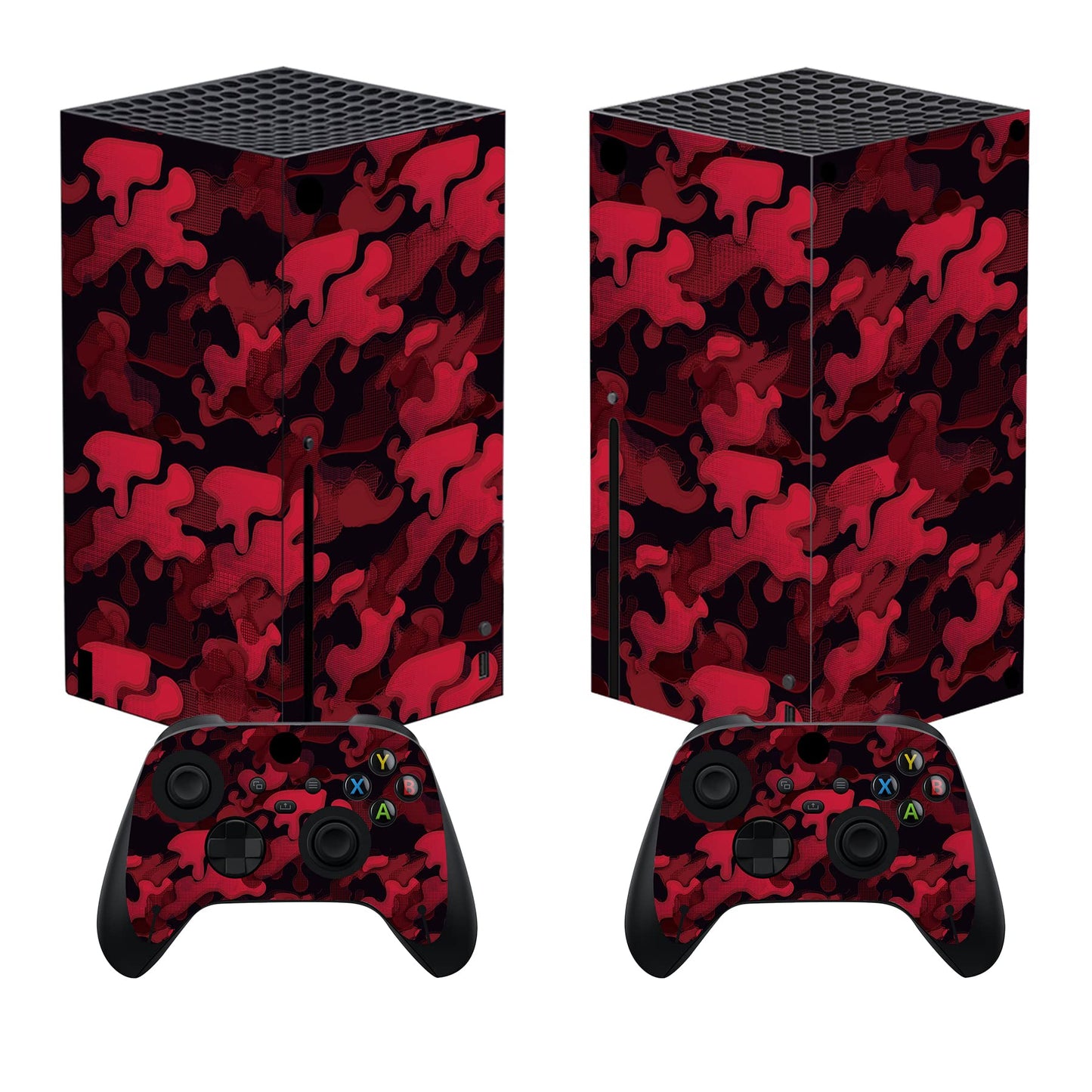 PlayVital Black Red Camouflage Custom Vinyl Skins for Xbox Core Wireless Controller  Wrap Decal Cover Stickers for Xbox Series X Console Controller