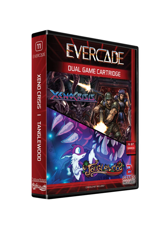 Blaze Evercade Xeno Crisis/Tanglewood Dual Game Cartridge - Red & Black, Model BEXE-ACC, Electronic Games