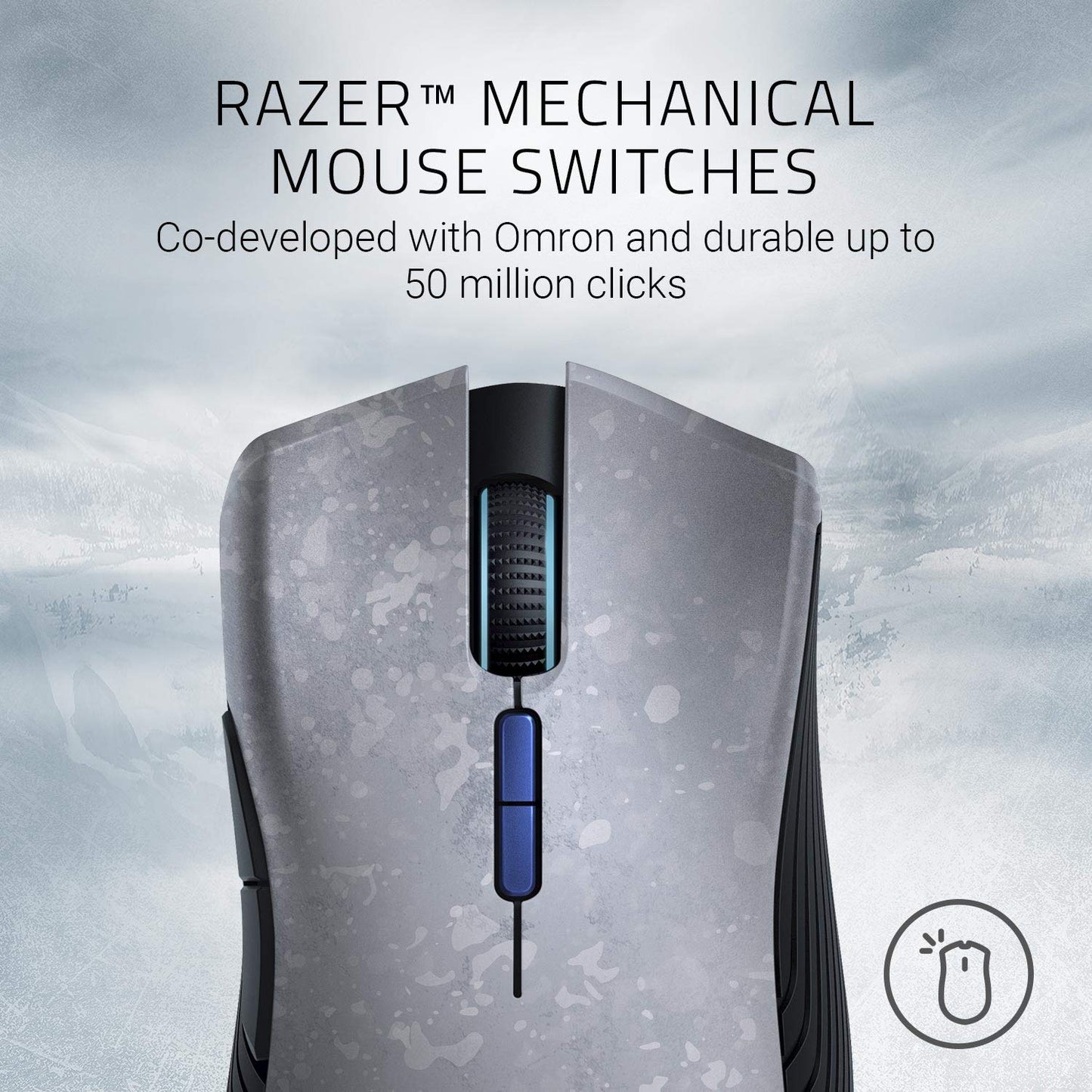 Razer Mamba Wireless Gaming Mouse - 16,000 DPI, Chroma RGB, 7 Buttons, Up to 50 Hr Battery Life, Gears of War 5 Edition, Grey/Black