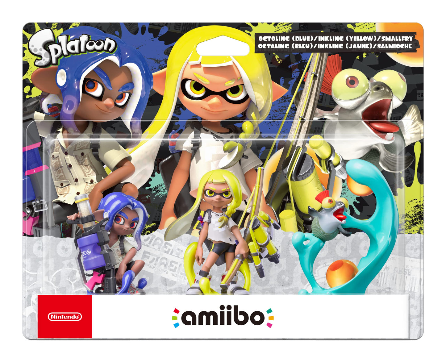 Nintendo amiibo Splatoon 3 3-in-1 Pack - One Size, Blue & Yellow, Model 38106, Plastic Material
