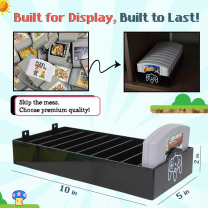 Skywin N64 Game Storage - Stylish 3 Pack Holder for Organizing N64 Cartridges