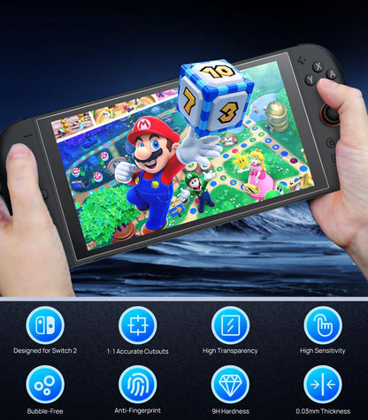 MoKo Screen Protector for Nintendo Switch 2 - Clear Tempered Glass, 7.9", 4 Pack, HD Clarity Accessories