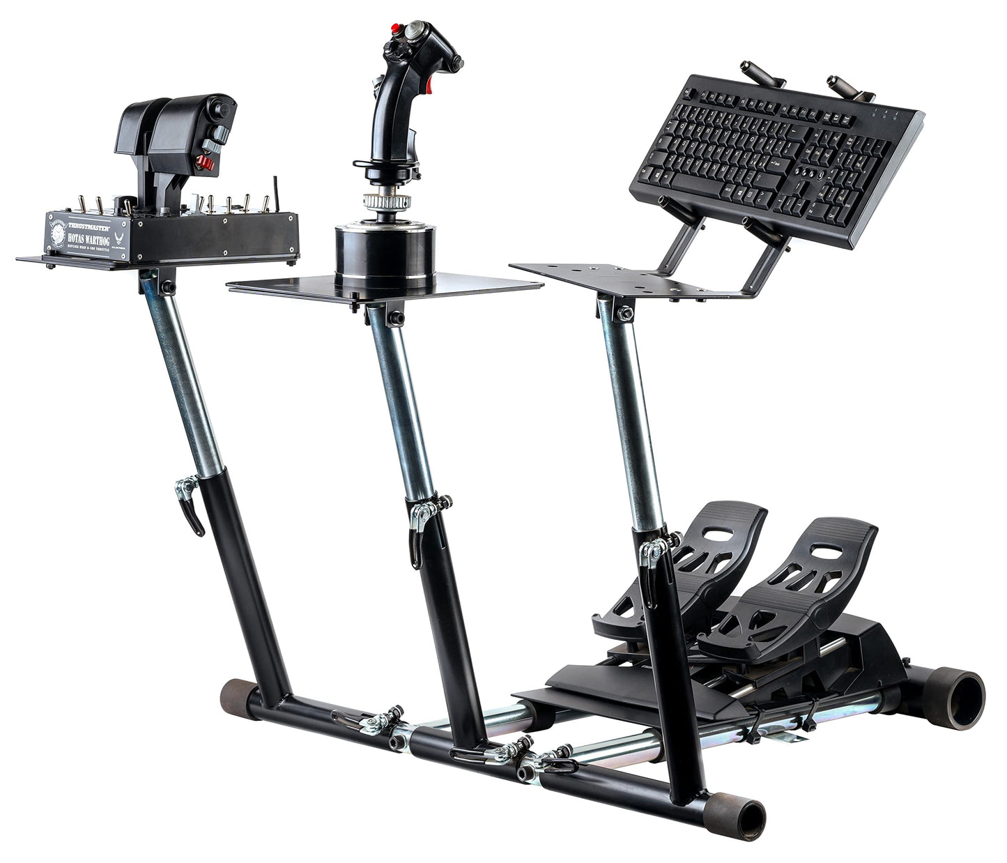 Wheel Stand Pro Super Warthog Flight Stand Compatible with Thrustmaster HOTAS Warthog  Saitek/Logitech rudders. Rudders/Mouse/Keyboard/Throttles not Included.