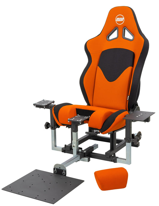 SimFab Modular Flight Simulator Cockpit - DCS Edition, Compatible with Thrustmaster Warthog & More, Orange Seat