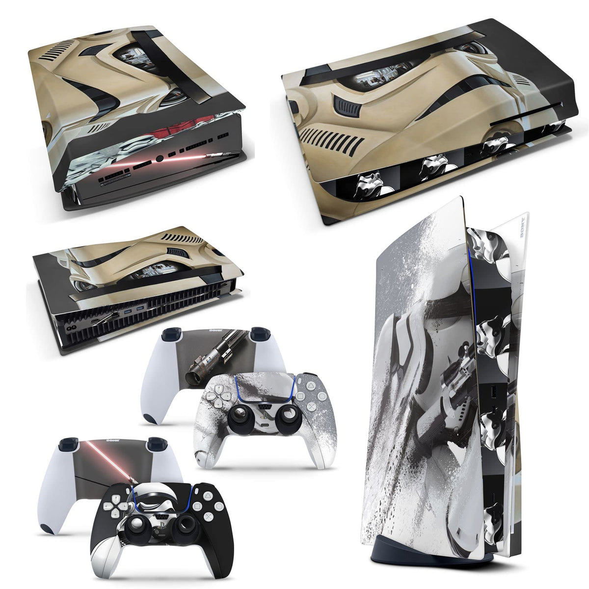 giZmoZ n gadgetZ GNG PS5 Digital Console Stormtrooper Skin Decal Vinal Sticker + 2 Controller Skins Set