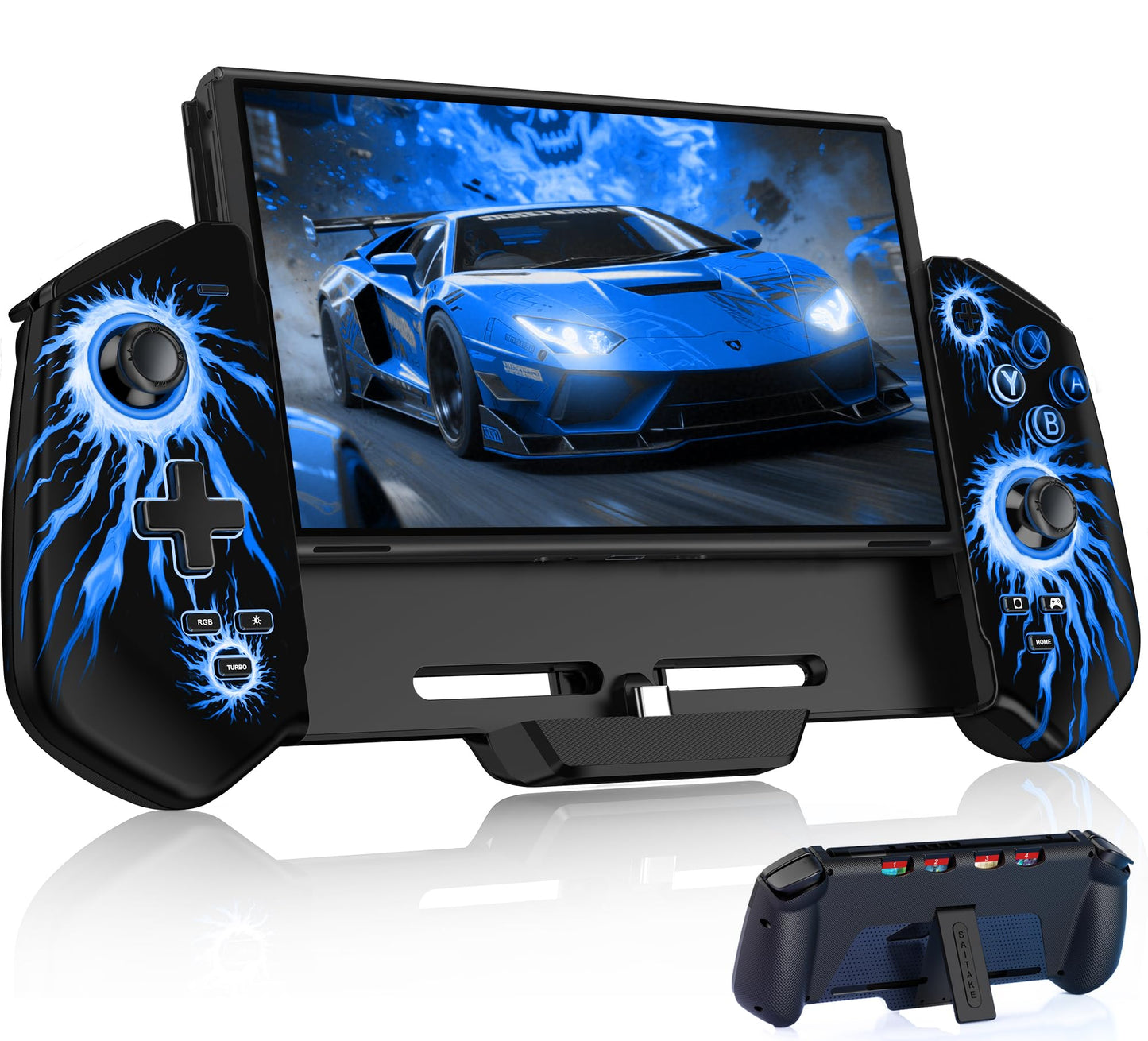 AXYBCOOL Joypad Controller for Nintendo Switch/OLED  Switch Pro Controllers with Hall Joystick  One-Piece Switch Controller Replacement Handheld Mode  Switch Remote with/Turbo/Vibration/4 Game Slot