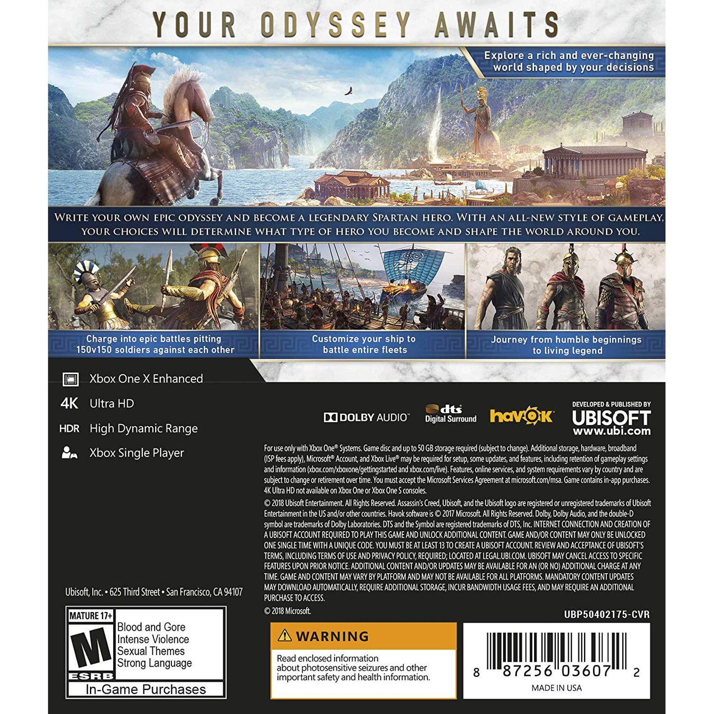 Ubisoft Assassin's Creed Odyssey Standard Edition - Xbox One, Model UBP50412175