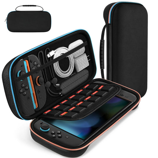 ivoler Carrying Case for Nintendo Switch 2 Model(2025)  Portable Hard Shell Pouch Carrying Tpartyl Game Bag for Nintendo Switch 2 Accessories Holds 12 Game refill unit (Black)