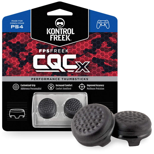 KontrolFreek CQCX Thumb Grips for PlayStation 4 Controller (PS4) and PlayStation 5 (PS5) | 2 Mid-Rise Convex Performance Thumbst