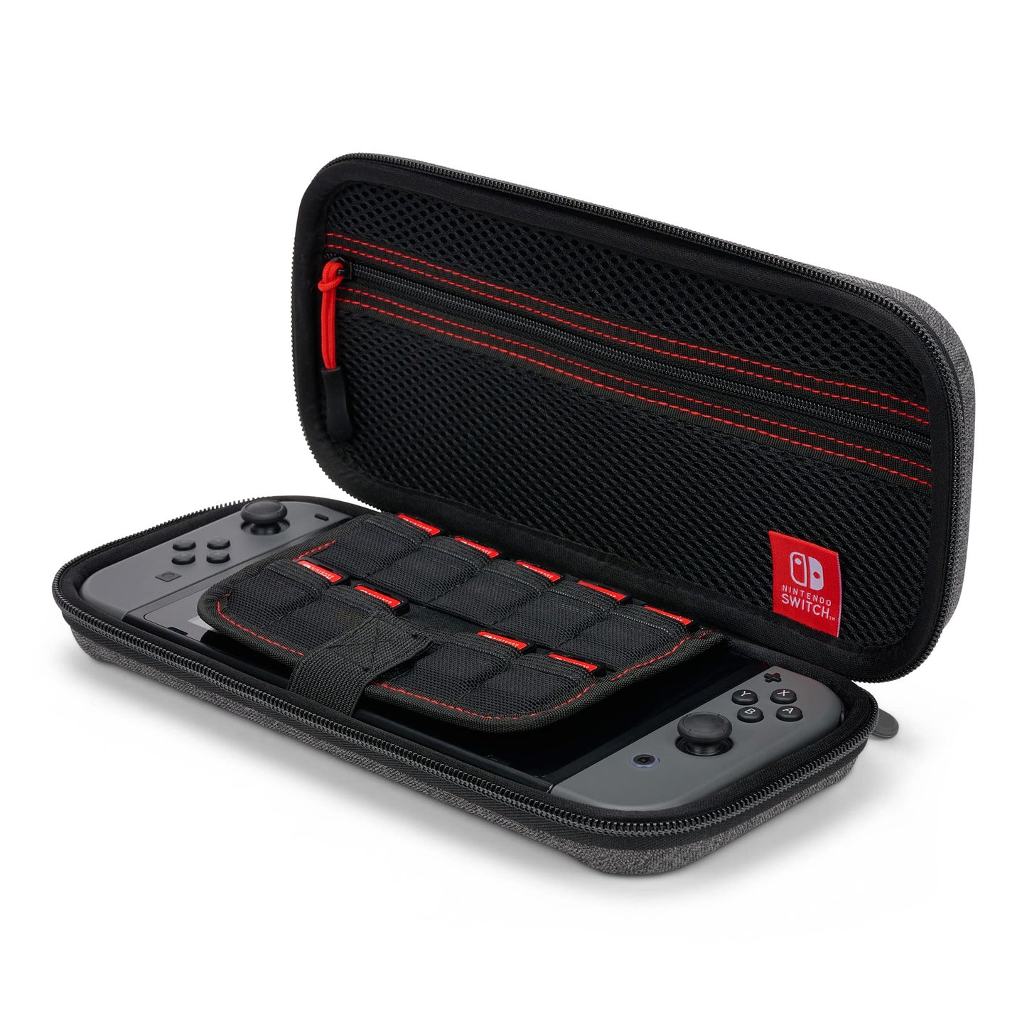 PowerA Protection Gaming Console Kit for Nintendo Switch & Lite, Charcoal, Standard Size, Accessories Storage, Officially Licensed