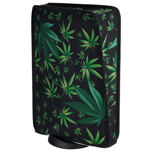 PlayVital Dust Cover for ps5  Dust Guard for ps5 Console  Anti Scratch Waterproof Cover Sleeve for ps5 Console Digital Edition & Disc Edition - Green Weeds