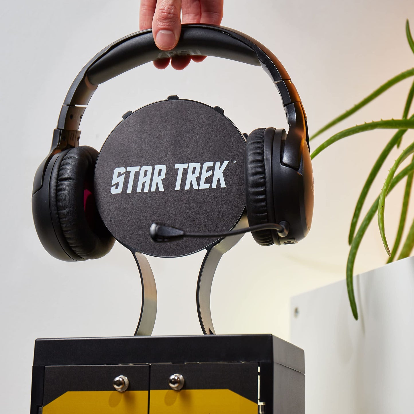 Numskull Star Trek Gaming Accessory Stand - Holds 10 Games, 4 Controllers, Headset - Compact Yellow Organizer, Model NS3351
