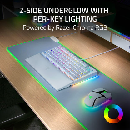 Razer BlackWidow V4 75% Mechanical Gaming Keyboard - Hot Swappable, Orange Tactile Switches, Chroma RGB, White, Model RZ03-05001700-R3