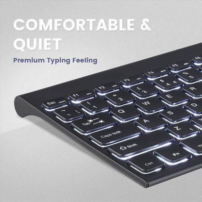 Perixx PERIBOARD-429 US Wired Mini Backlit Keyboard - Full Size, Black, Silent Scissor Keys, White Backlight