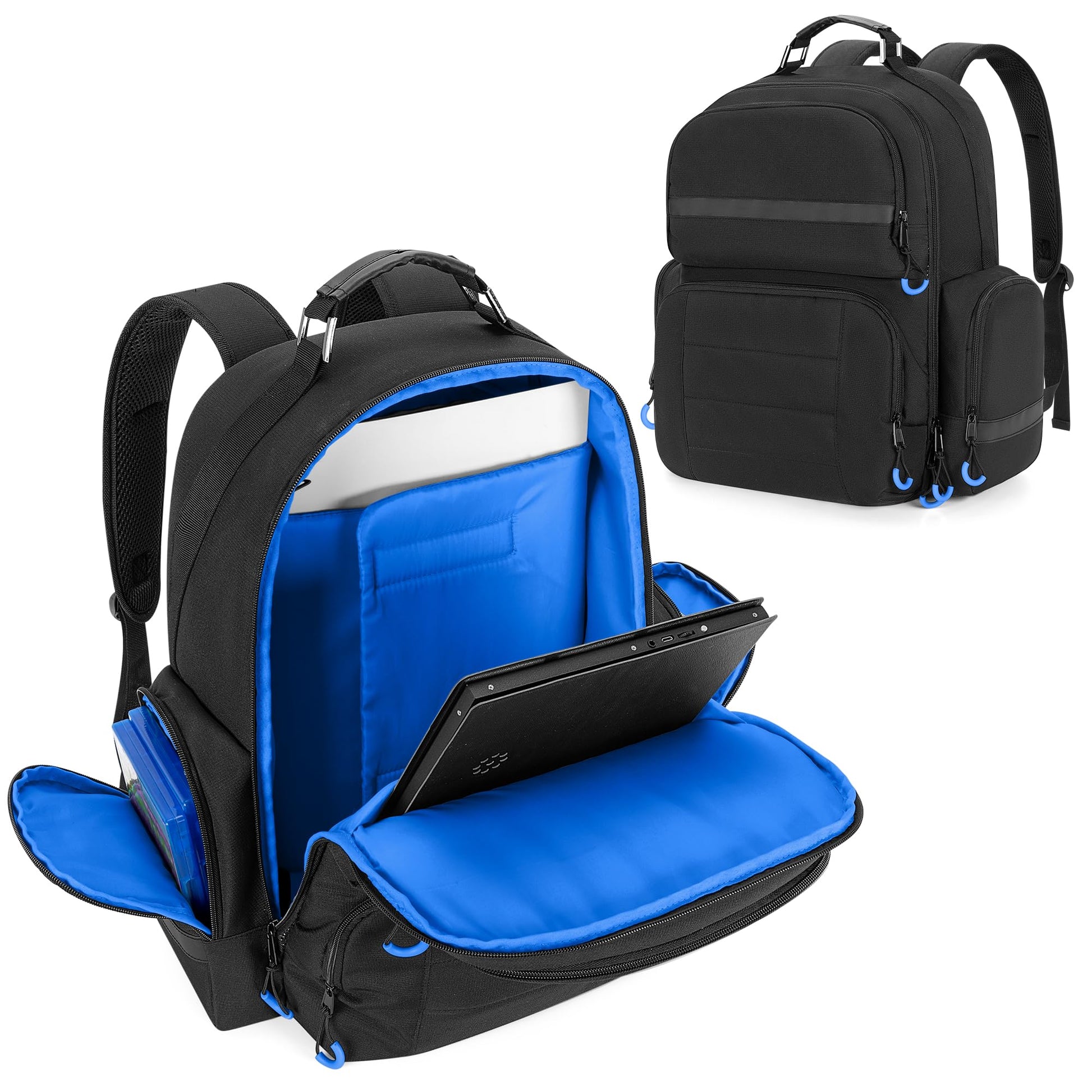 PGmoon Console Backpack Compatible with Playstation 5/PS5 Slim/PS5 Pro  Travel Carrying Case Bag with Protective Liner  Fits 15.6 Laptop  Controllers and Most Gaming Accessories (Patent Design)
