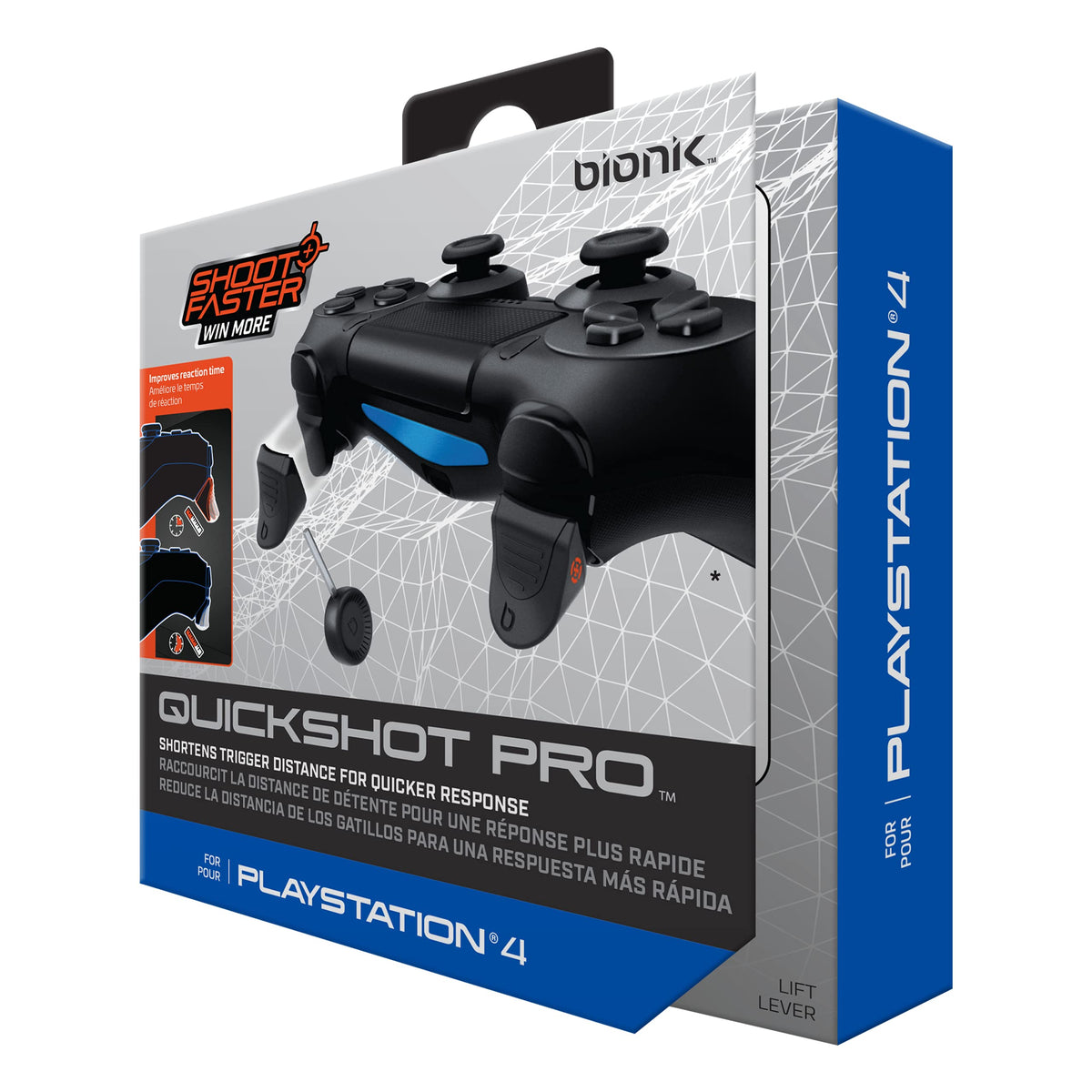 Bionik Quickshot Pro: Customizable control button Enhancement Kit Designed for PlayStation 4 Dualshock Controllers -Improved Ergonomics - PlayStation 4