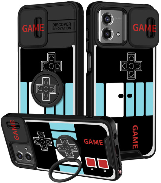 Funermei for Moto G Stylus 5G 2023 Case - Women Gameboy Cute Console Phone Cover Girls Men Cartoon Fashion Cool Funny Design with Camera Cover and Ring Stand Funda for Moto G Stylus 5G Case