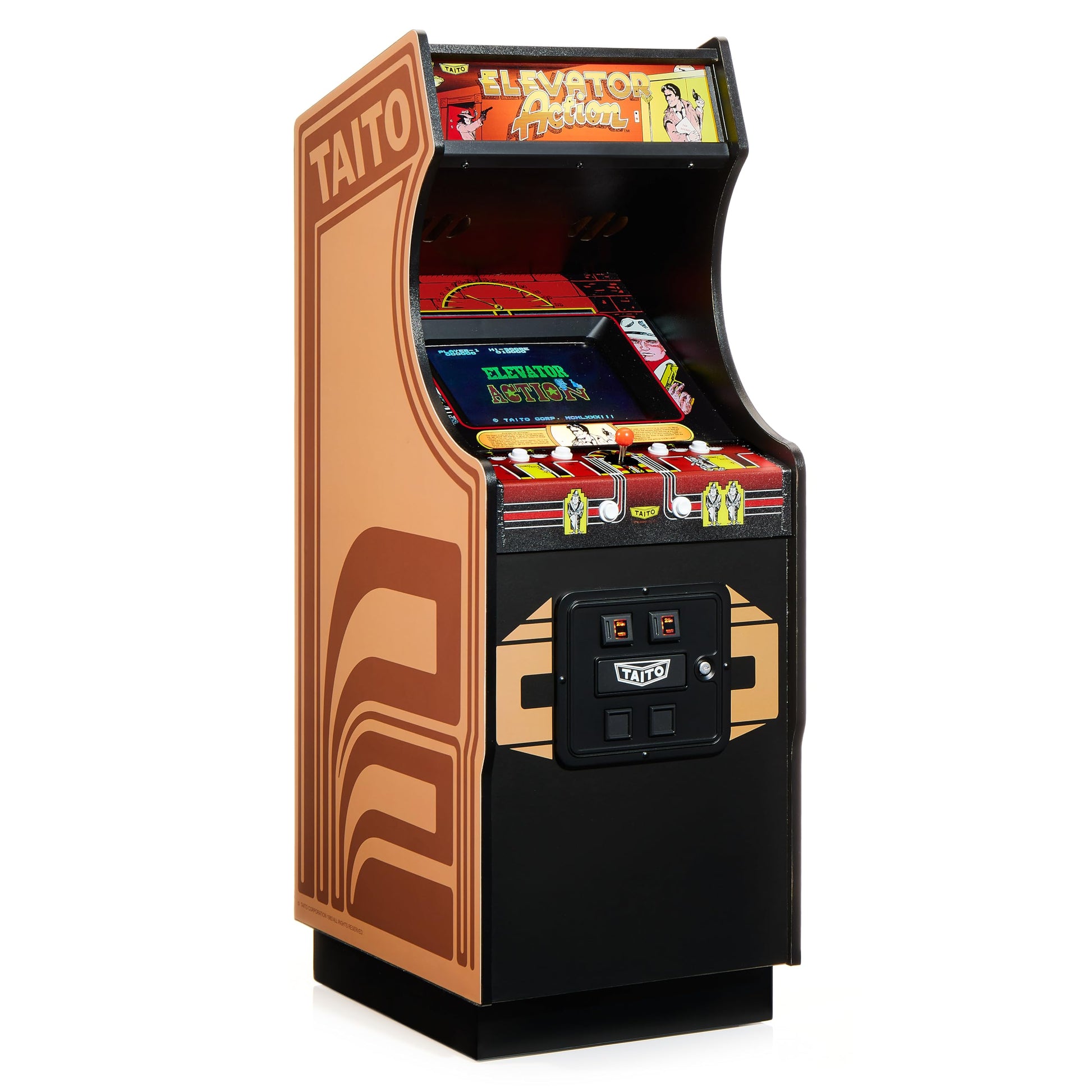 Numskull Quarter Elevator Action Mini Arcade - 1/4 Scale Authentic Wooden Replica  Original ROM  Rechargeable Battery & 3W Speakers for Retro Enthusiasts [video game] [video game]