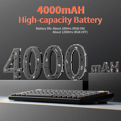 nuphy Air75 V3 Wireless Mechanical Keyboard, 84 Keys, RGB Backlit, Low Profile, Black-Brown Nano Switch, Gasket Mounted, Bluetooth/2.4GHz/USB-C