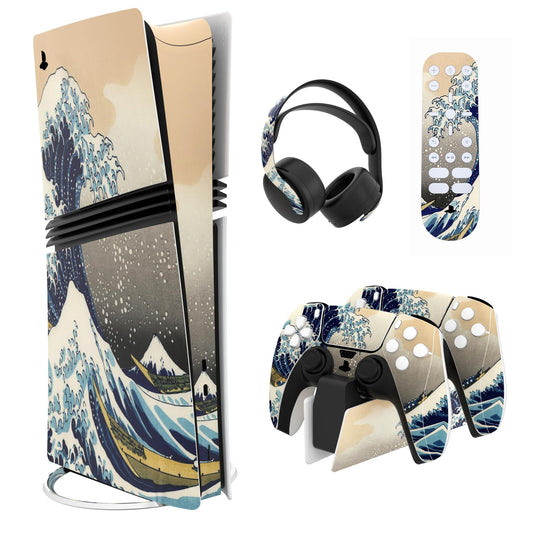 PlayVital for ps5 Pro Skin Full Set, Protective Vinyl Decal Sticker for ps5 Pro Console Disc & Digital, Controller, Headset, Cha